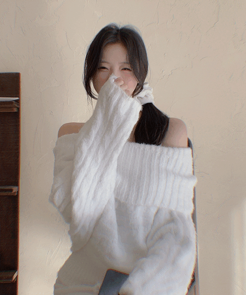 [인기코디SET] 레니 꽈배기 앙고라 오프숄더 니트 + 밍크 니트 바지 set (단품구매가능)