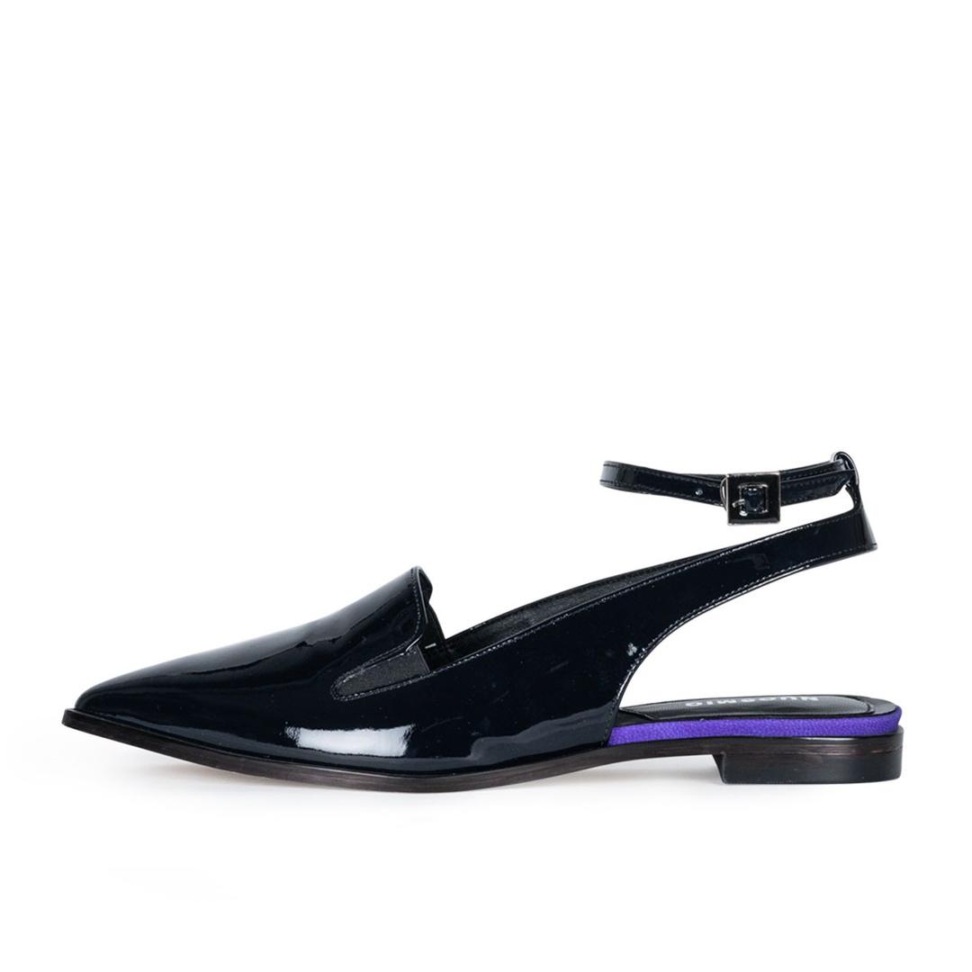 PERU flat loafer slingbacks (Black)
