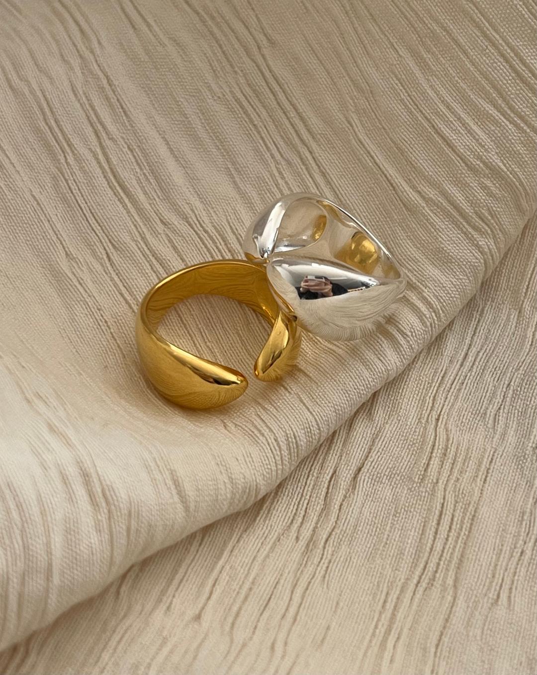 (크르와)실버925 볼드 첼시 와이드 오픈 반지