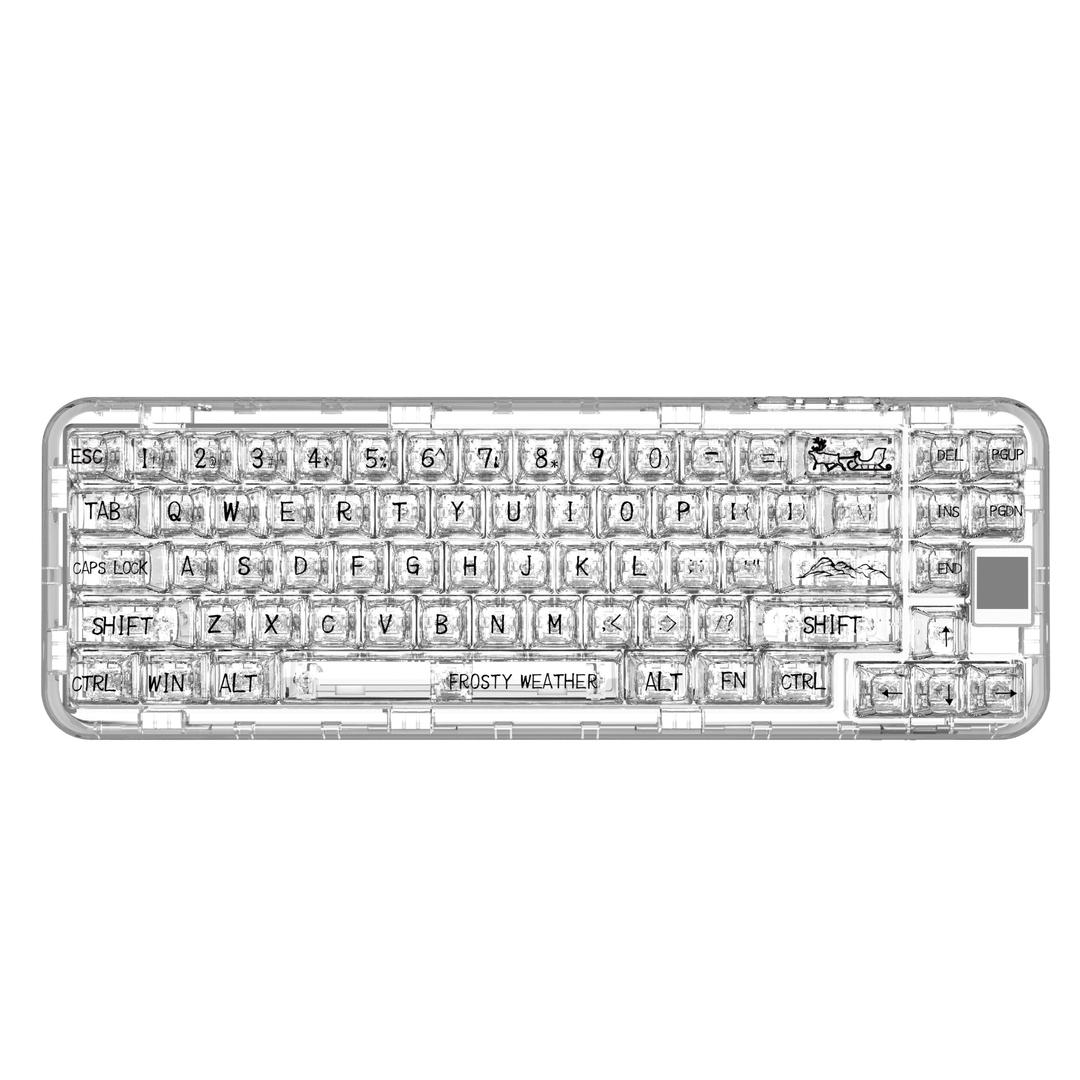 CoolKiller CK68 Wireless Hot Swappable OLED Mechanical Keyboard-Polar Bear