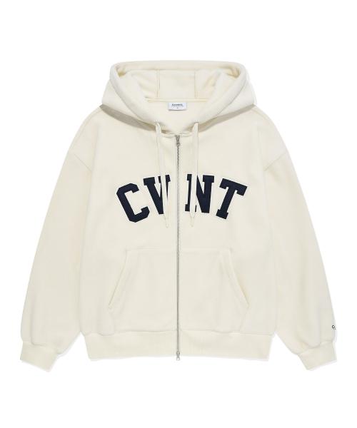 CVNT 플리스 오버핏 후디 집업 아이보리