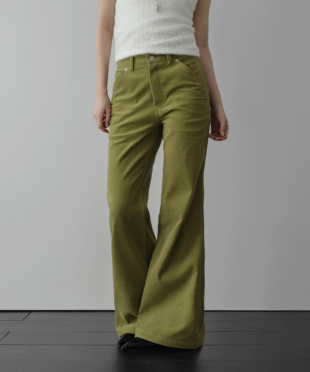 [by THE ORE] 기모 코듀로이 세미 부츠컷 팬츠