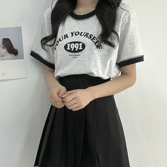 [인기추천!] 셀프 레터링 크롭 반팔티 (3color)