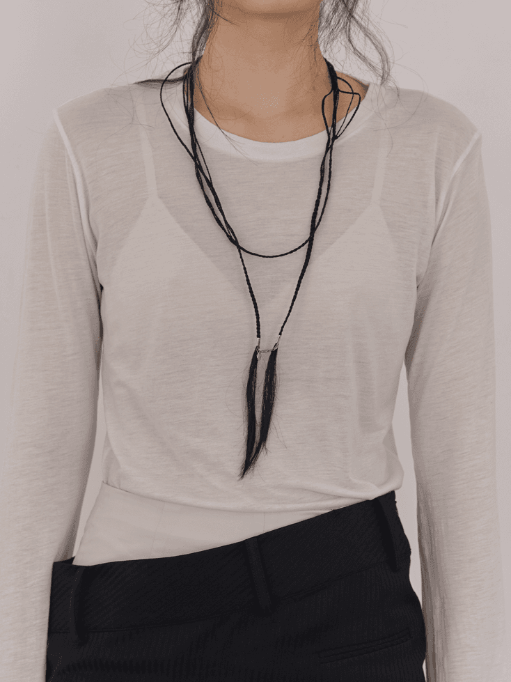 Hairy Scarf Tangled 001 Black