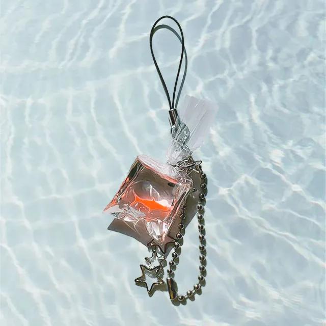 작은 어항 금붕어 별 키링 y2k 유니크 체인 키링 핸드폰 줄 / 키치 무드 열쇠고리 가방 다이어리 콜북 휴대폰 줄 핸드폰고리