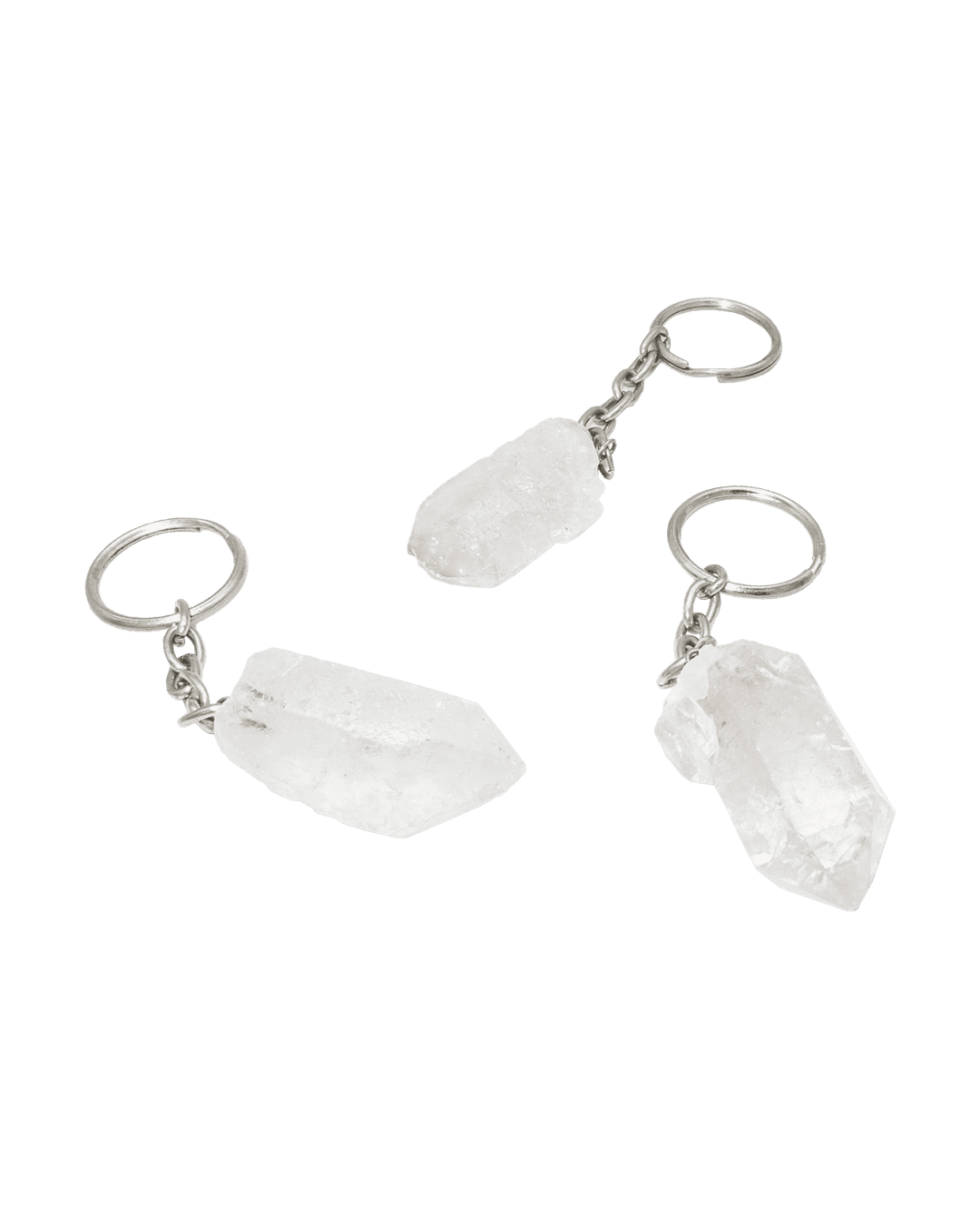 Raw Crystal Quartz Keyring