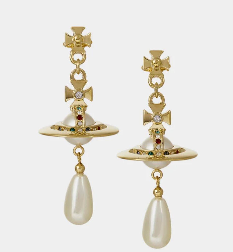 비비안 웨스트우드 귀걸이    VIVIENNE WESTWOOD  PEARL DROP EARRINGS ﻿ ﻿62020034R118R118