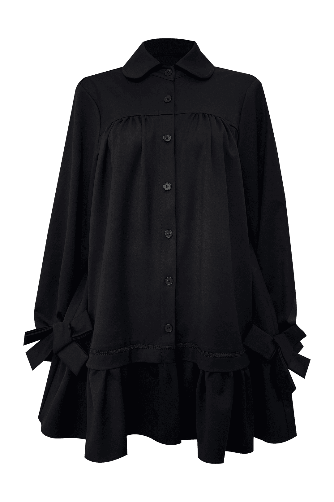 [03.05 순차 출고] BOW FRILL ONE-PIECE (BLACK)