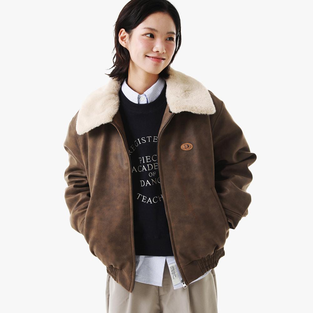 [2TYPE] SUEDE MUSTANG PADDED BLOUSON (KHAKI BROWN)