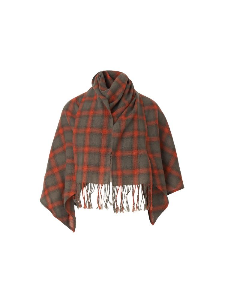 Hoodie scarf - Orange/Grey