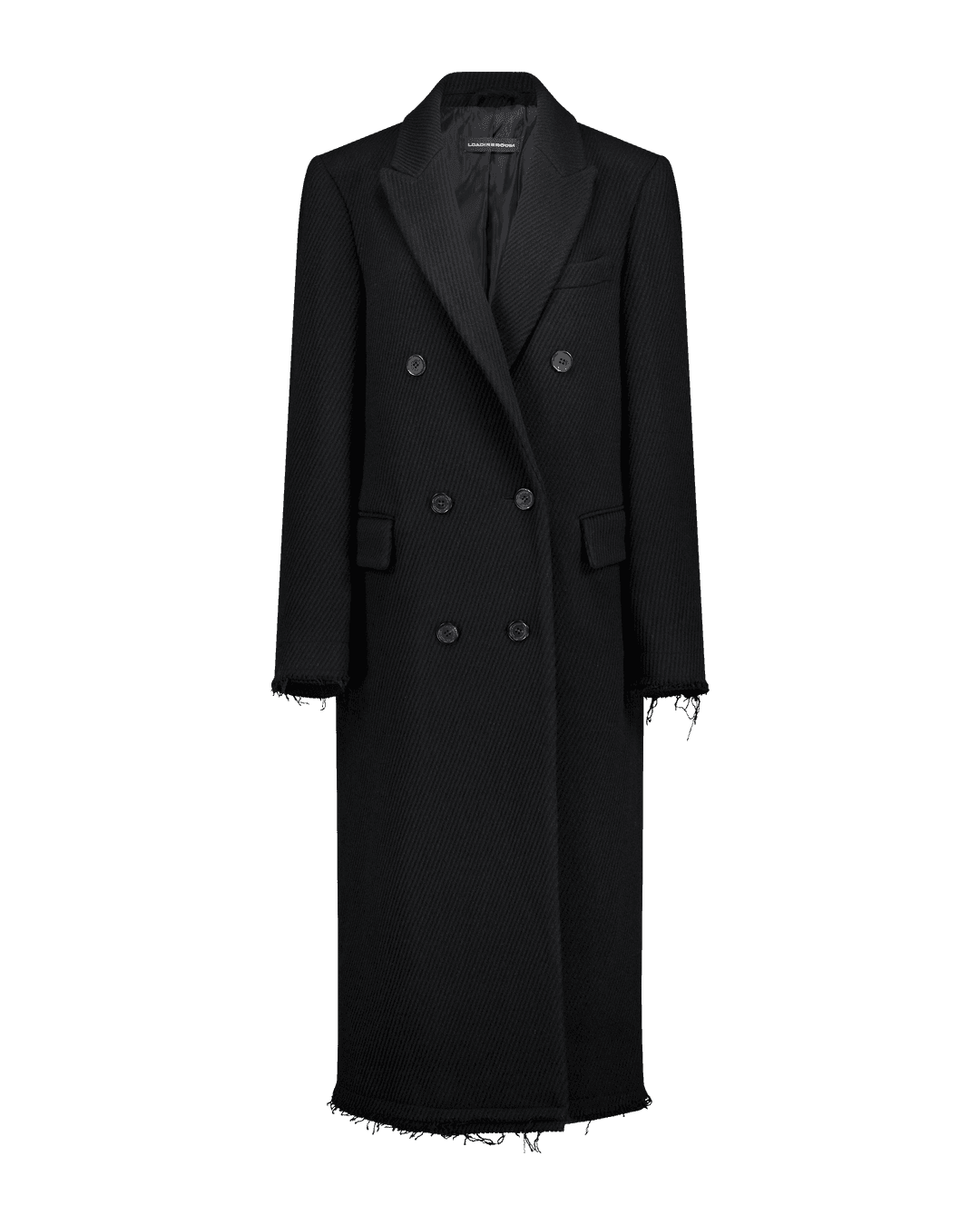 (EMMA) DAMAGED DOUBLE BREASTED COAT - 0 / BLACK