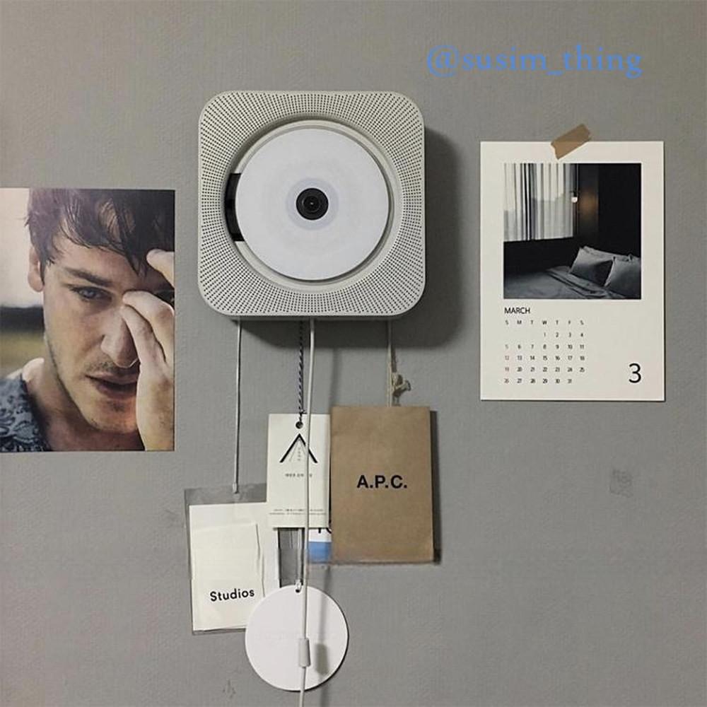 수심 벽걸이 CD 플레이어 무선 블루투스 리모컨 레트로 아날로그 스피커 데스크 인테리어