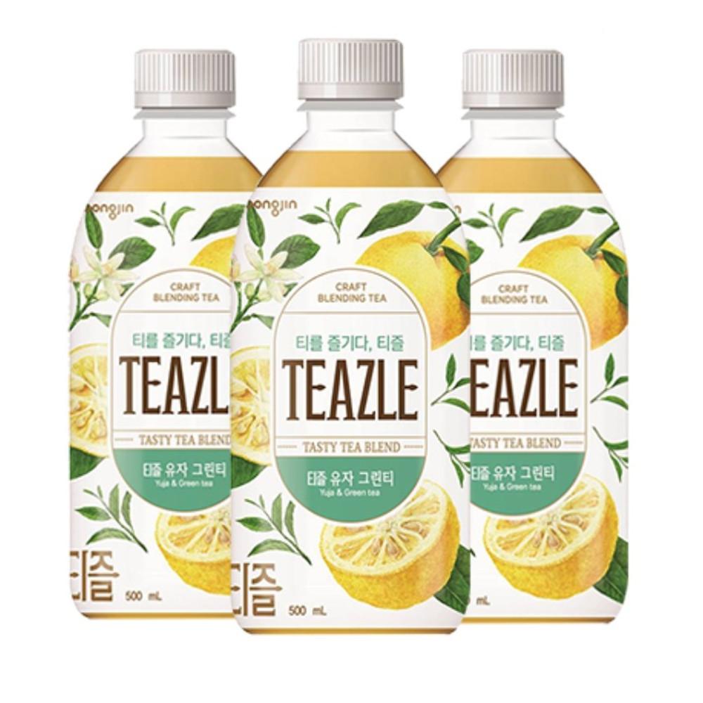 웅진 티즐 유자 그린티 500ml x 10개