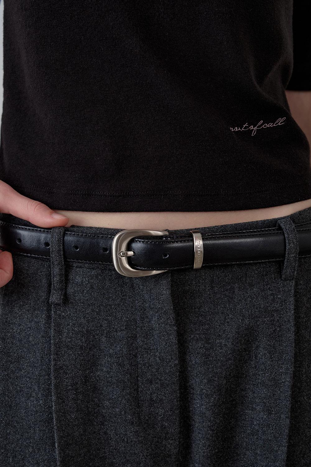 gato classic leather belt_black