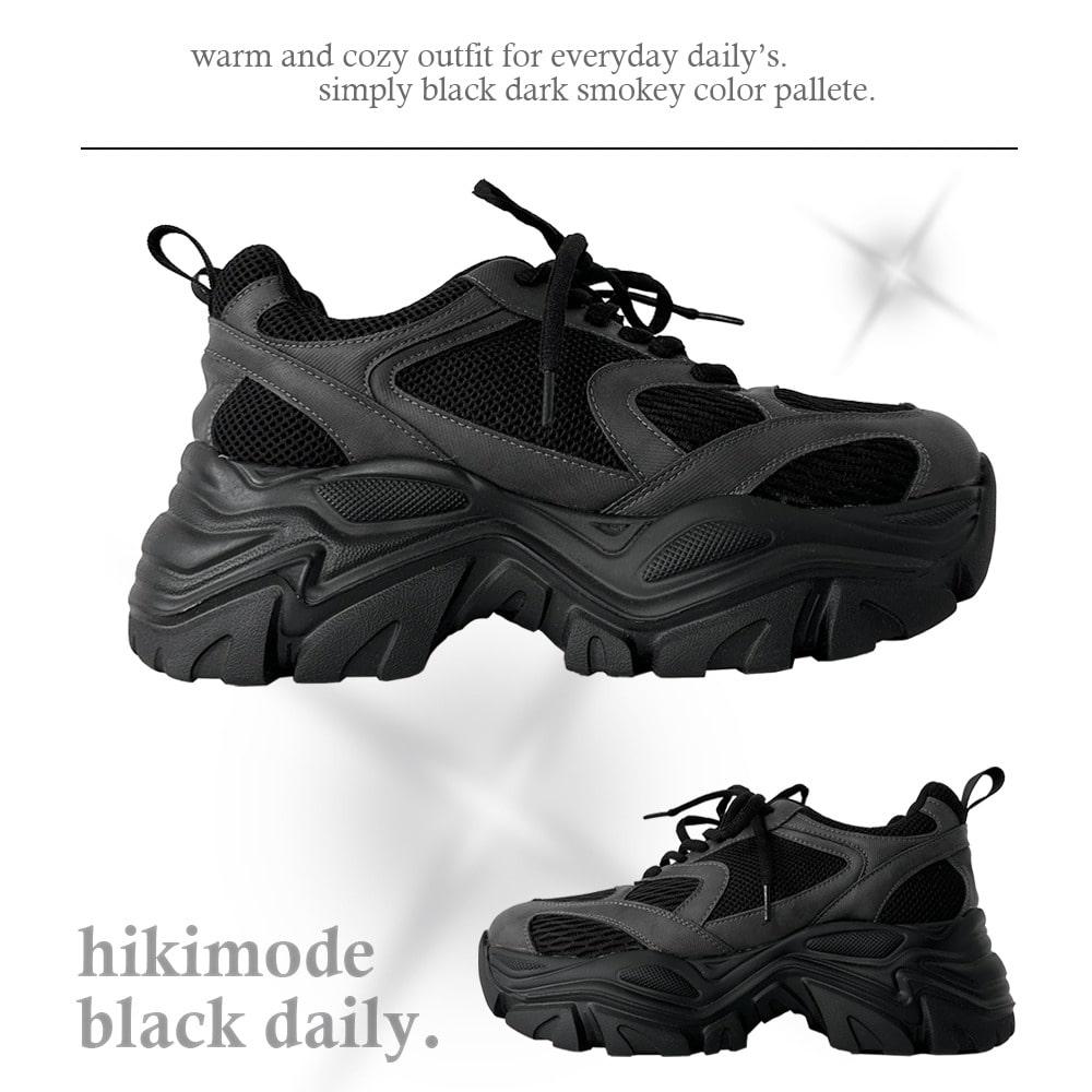 리얼 통굽 소가죽 스트릿 블랙 어글리슈즈