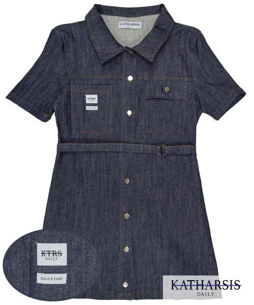 데일리 데님 미니 원피스 진청 _S M