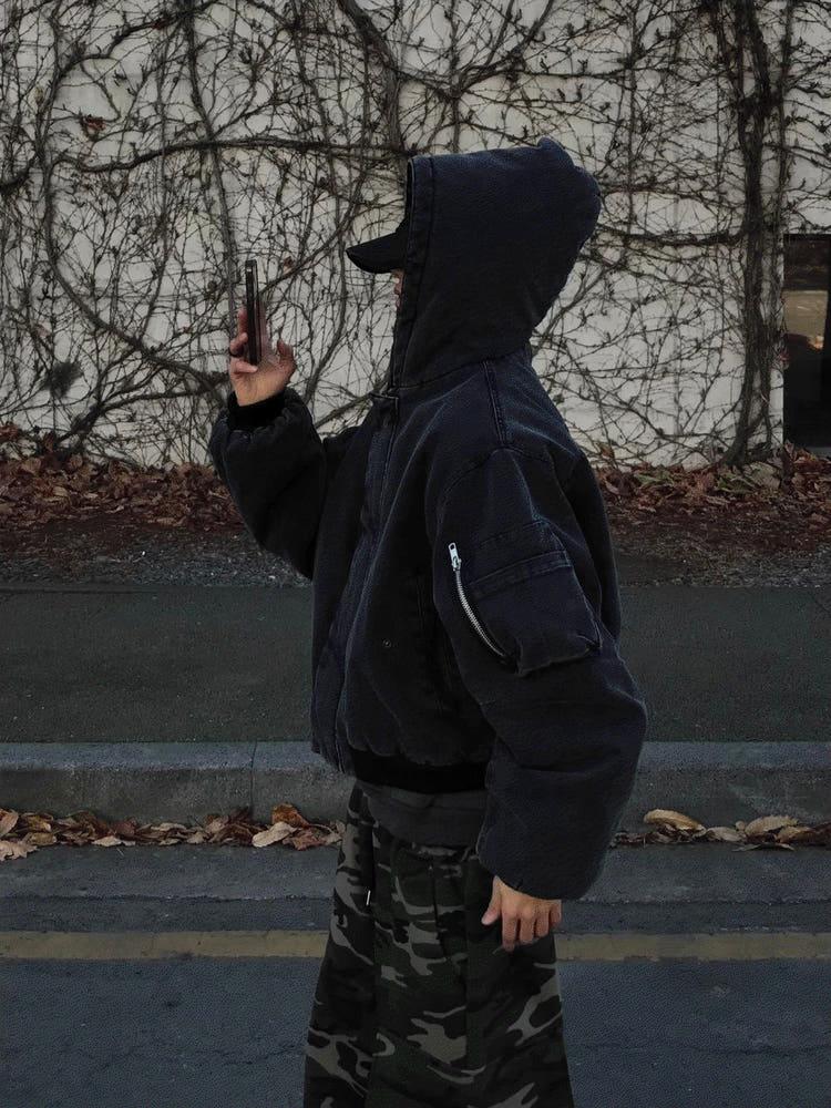 휴스턴 크롭 후드 데님점퍼 1C