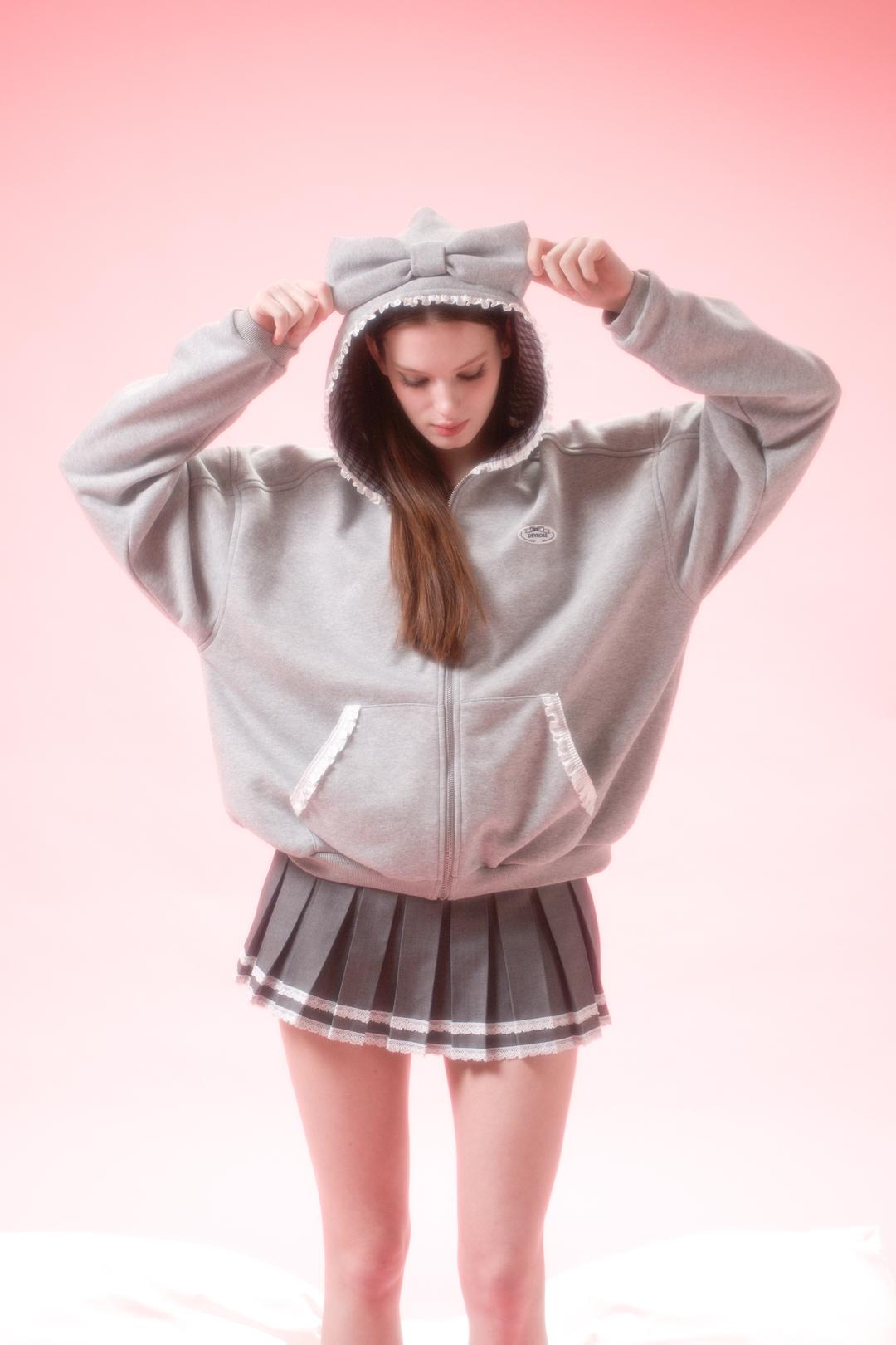 [2nd Pre-order] BIG RIBBON HOODIE (GRAY) 3/28~ 결제순 발송예정
