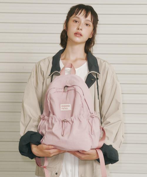 mini ver. Ribbon pocket backpack_Fog pink