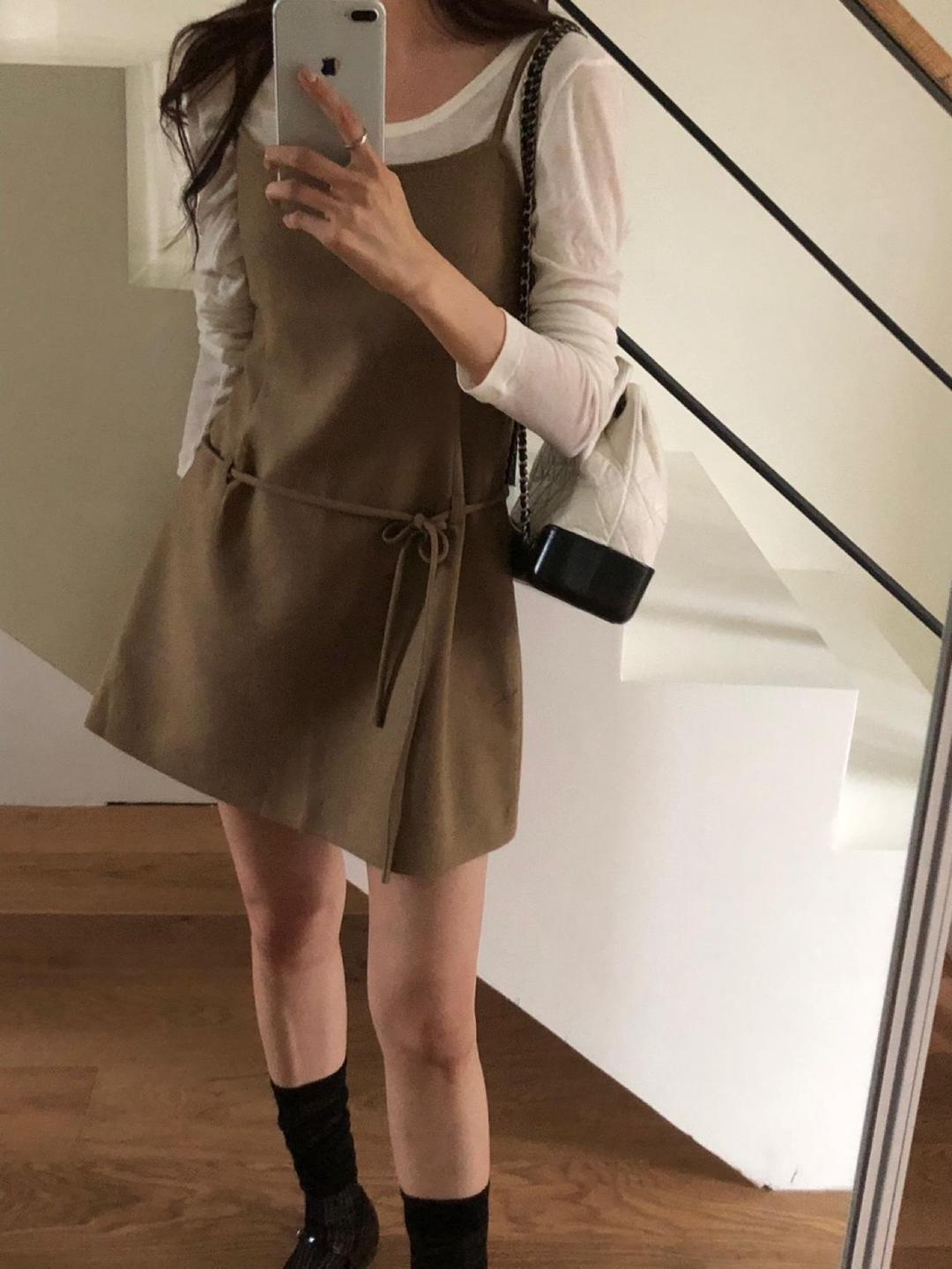 무니에트 [MUNIATE/무니에트] riette 리에뜨 볼리 원피스 슬리브리스 미니 ops