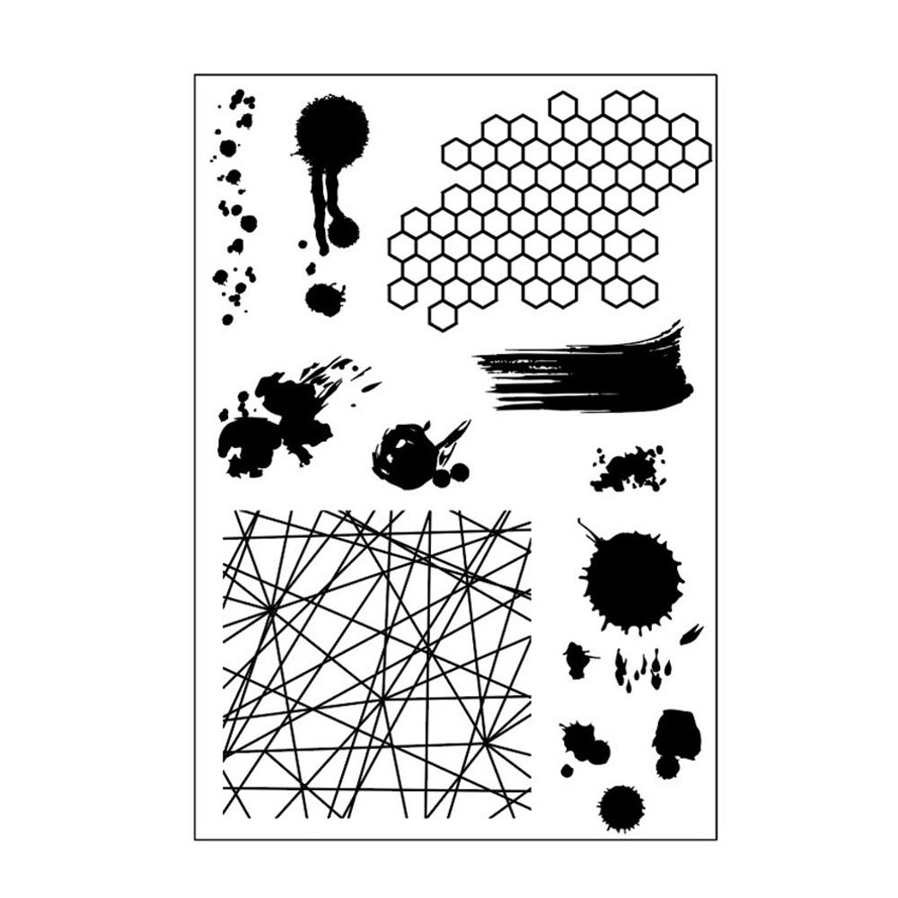 빈티지 감성 직선 예술 잉크 실리콘 스탬프