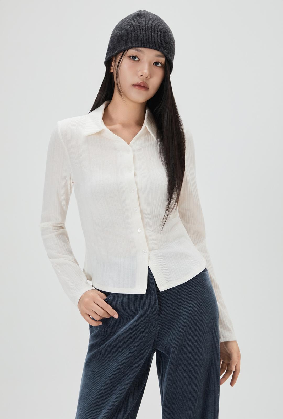 셔츠형 버튼 티셔츠_MIWCMG204A