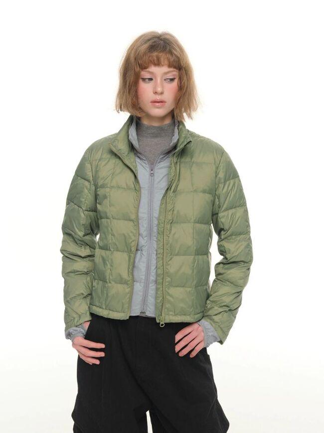 [UNRETRO] Layered Cropped Down Jacket