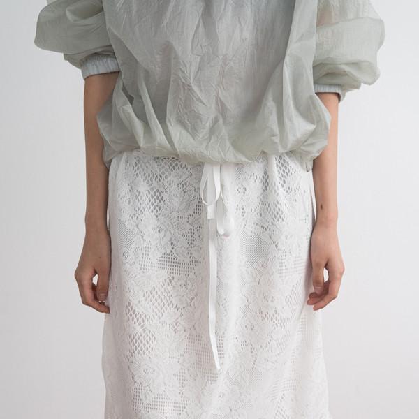 Flower Frill Midi Skirt (Ivory)