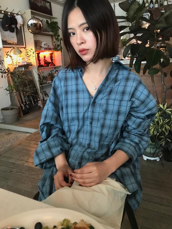 오네 lazy check shirts