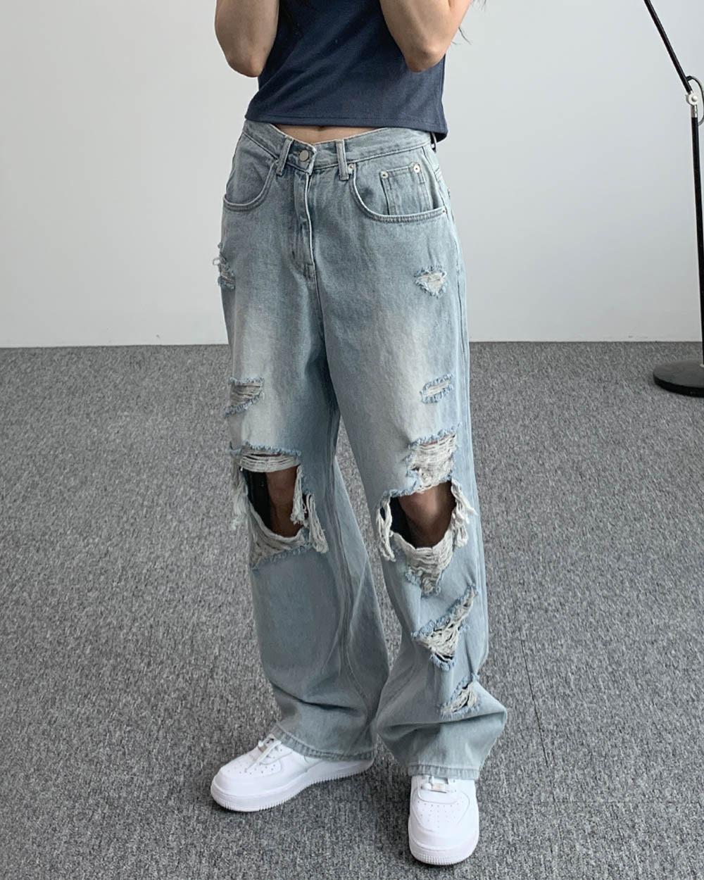 [Unisex] 도이크 빈티지 컷팅 데님팬츠