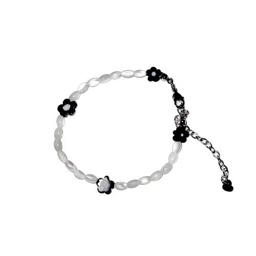 kiki. ﻿venetian flower gemstone shell bracelet 베네치아 플라워 원석 자개 팔찌