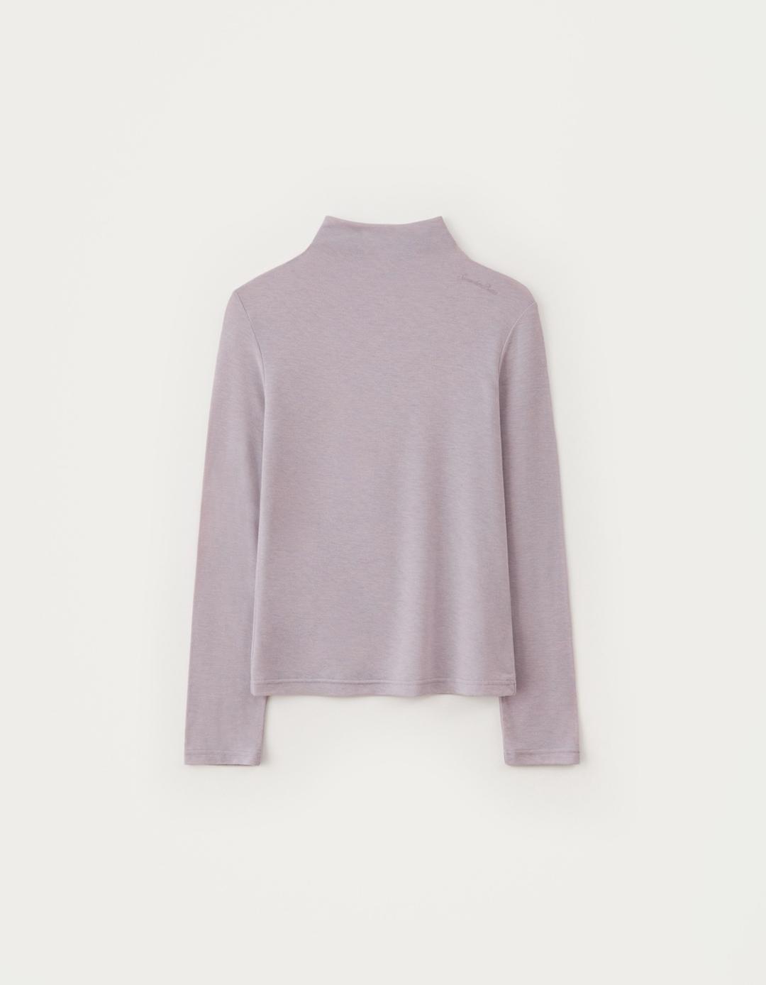 1.30 출고 Lettering Turtleneck Top - Lavender Pink