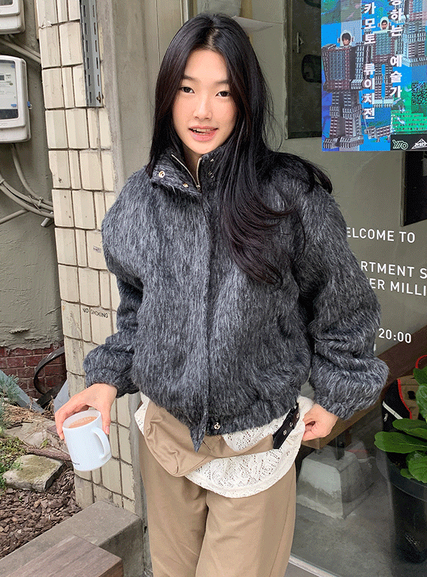 Mohair padded blouson jumper (2color)