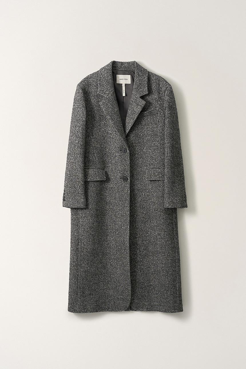 울 싱글 맥시 코트 (Charcoal)_2FWUCT07