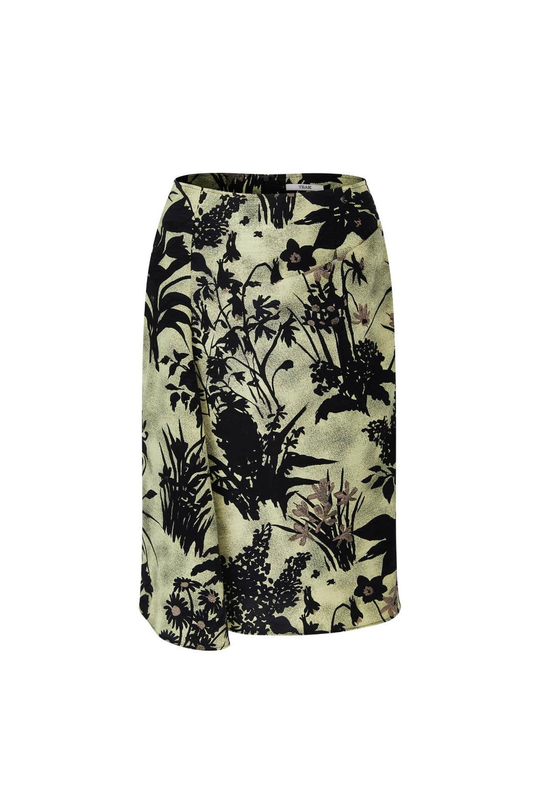 ARC SILK PRINT SKIRT ( LEMON SHADOW)
