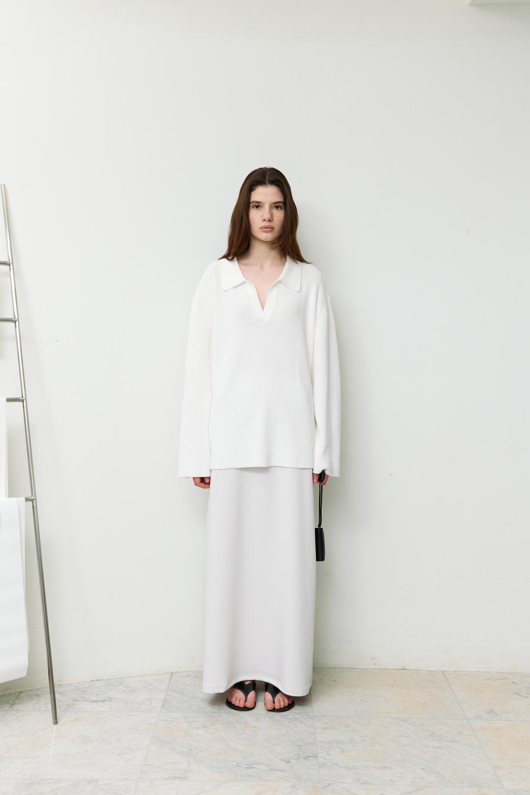 [2차] Folded long skirt (stone)