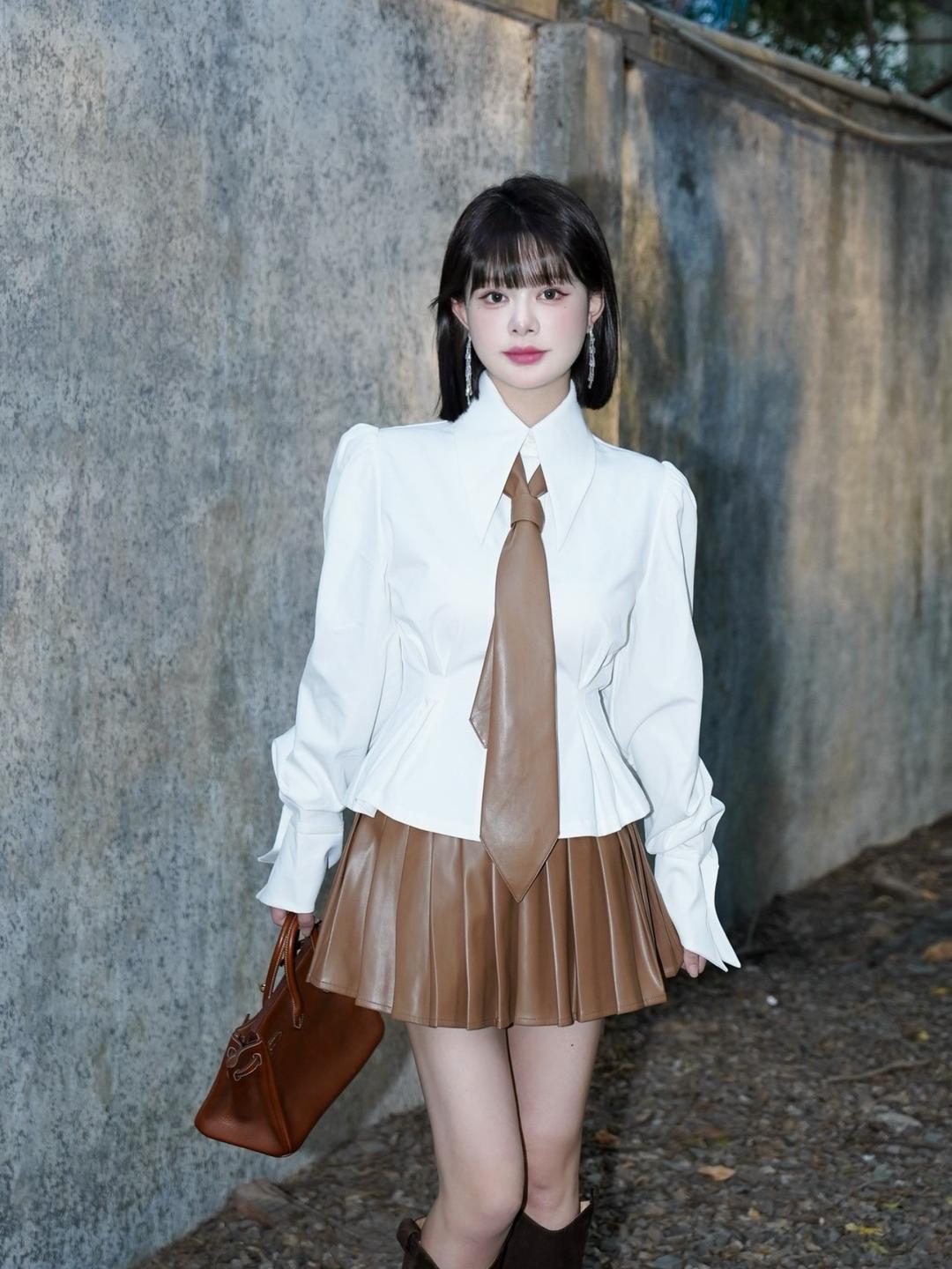 재클린 스쿨 레더 쓰리피스 셋업