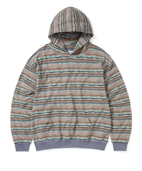 Wave Jacquard Hoodie Pale Peach