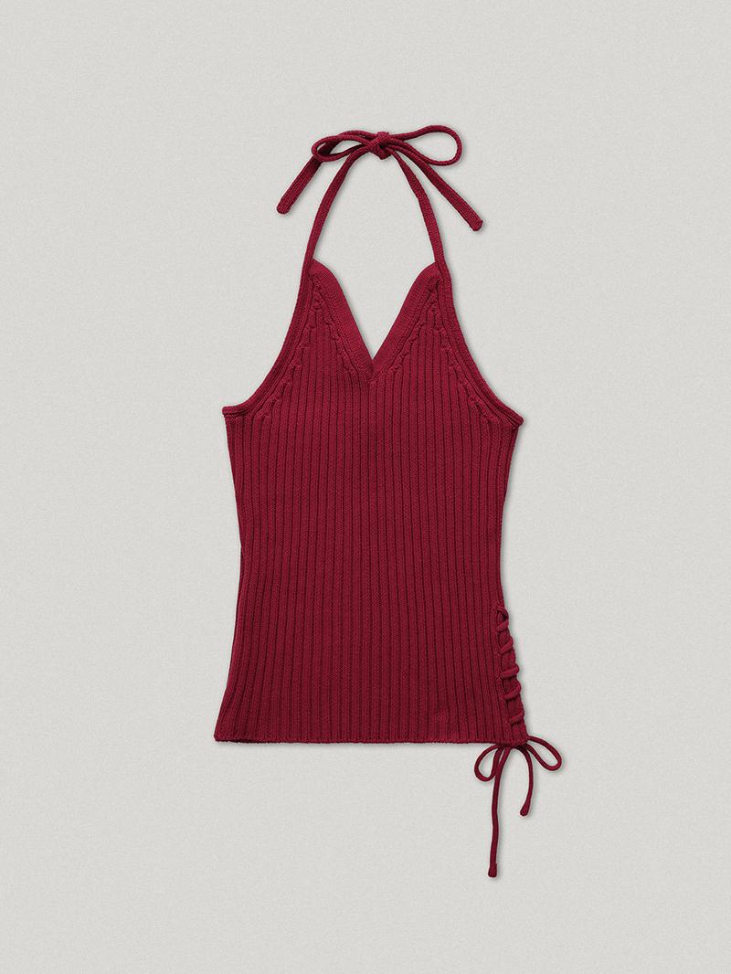 Suzie Halter Neck Knit Ruby