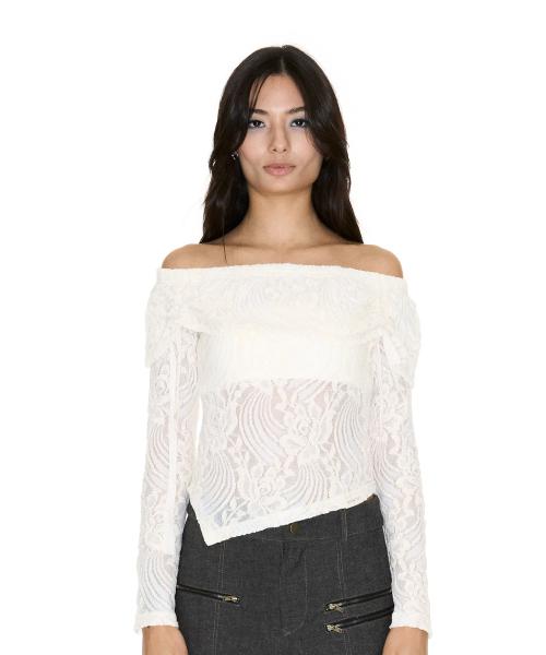 LILY RACE OFF-SHOULDER TOP IVORY