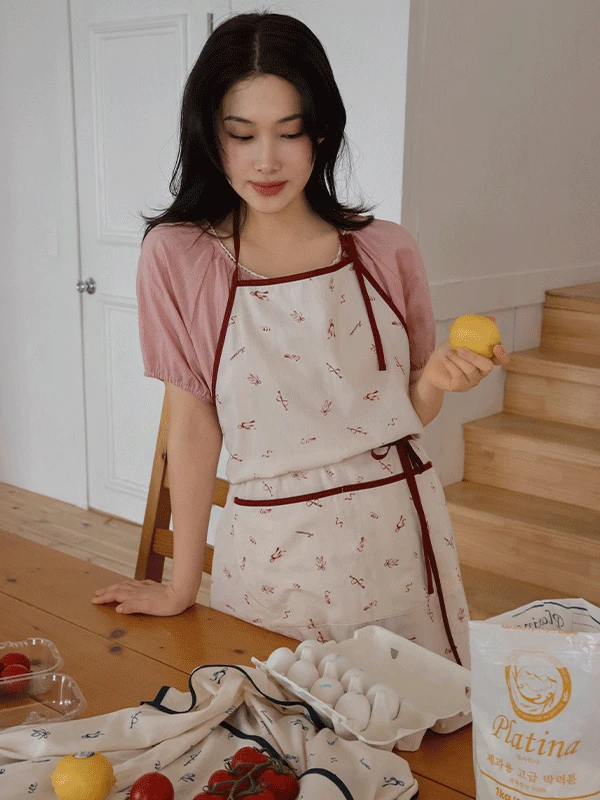 J'eu 제이 리본 에이프런 앞치마 2color