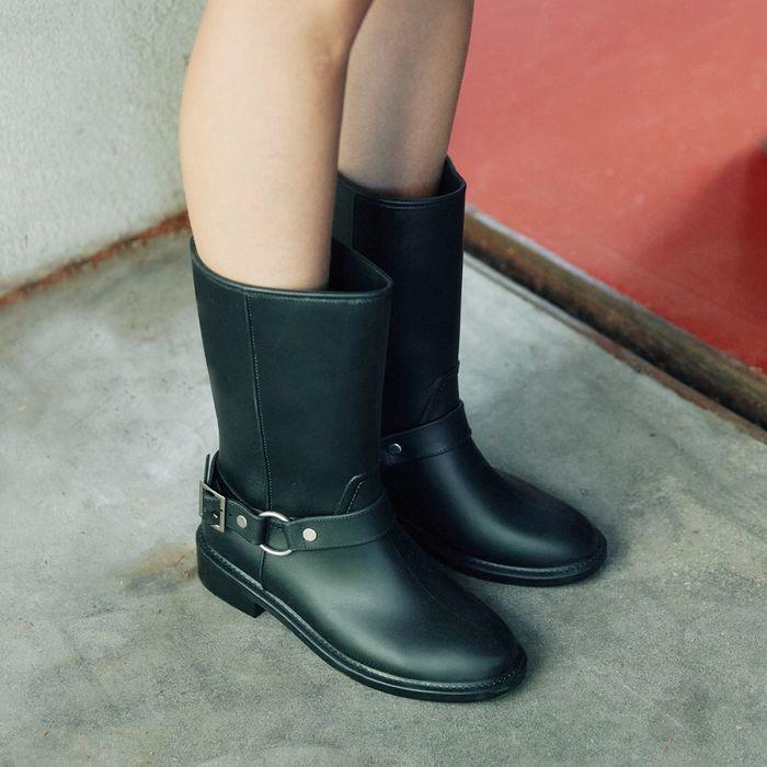 [바로배송/29단독/레인부츠] 3Colors_클래식 버클 레인 미들부츠 I KM228