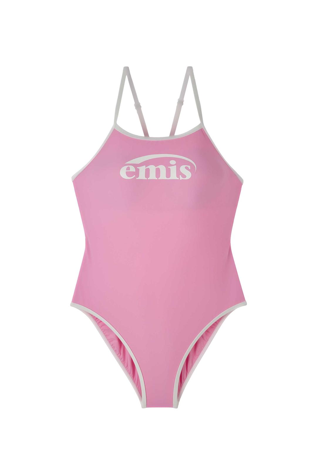 LOGO V-BACK STRAP SWIMSUIT (RENEWAL)-PINK