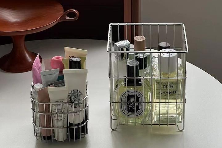 [해외] 감성 모던 철제 수납바스켓 다용도 바구니 인테리어 소품 2size