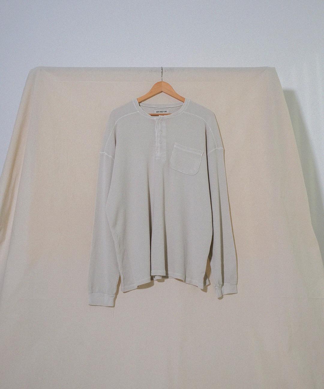 legacy waffle henley neck shirts (cream)