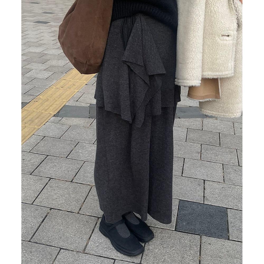 [어튜트]프릴 니트 스커트(2c)