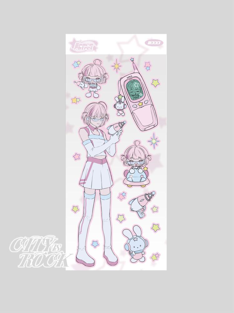 [김도시락] 스페이스 패트롤 스티커-핑크