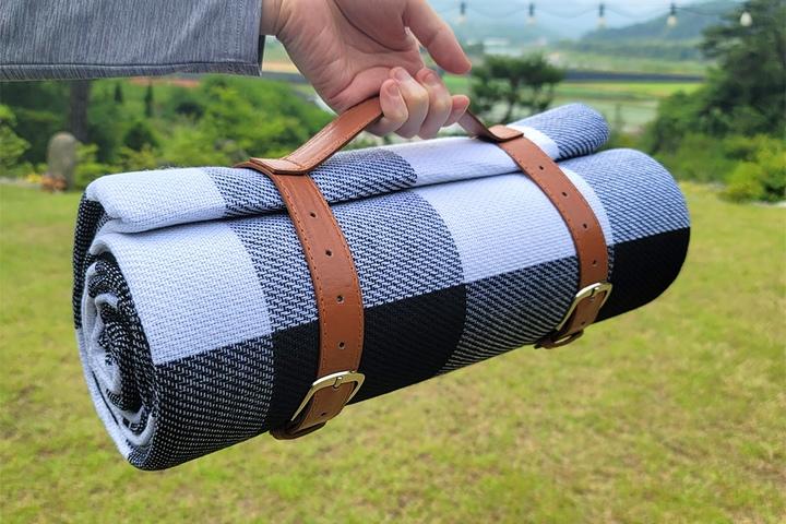 감성차박캠핑용 방수 매트 돗자리, 벨트 세트
