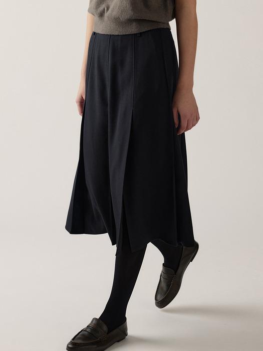 wool pleats skirt (deep navy) *M사이즈 11/5 출고