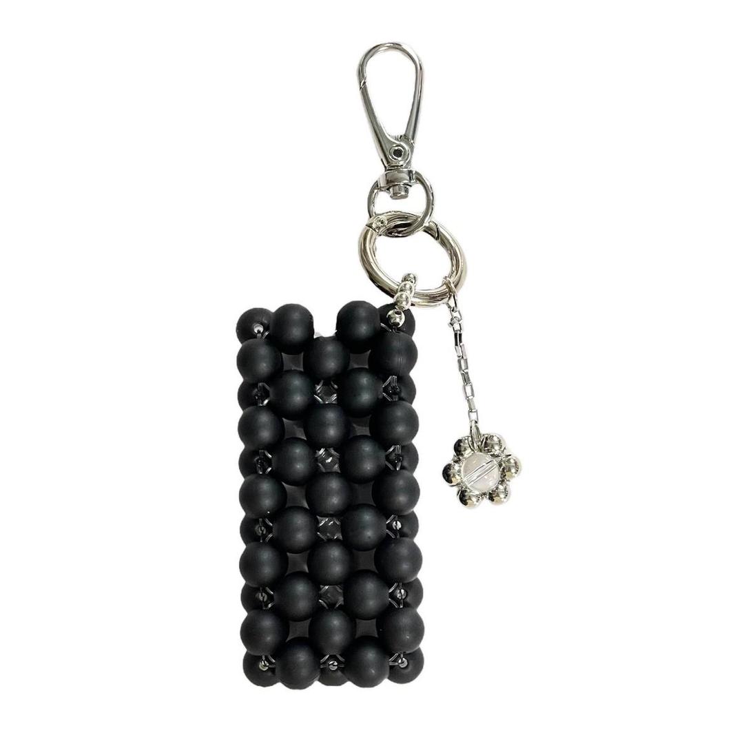 [r-o-m] Bead Bag Keyring 16.matte black